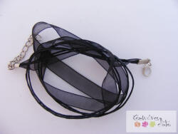  Organza-viaszos kész nyaklánc alap- fekete