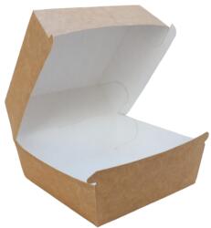  Hamburger doboz, fánkdoboz 11, 5x11, 5x7, 5cm street food barna-fehér (SZID-02237)