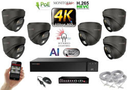 MS - AI Hybrid Light IP kamerarendszer 6 kamerával switchel 8 Mpix GD - 6482k6B