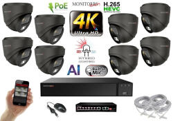  MS - AI Hybrid Light IP kamerarendszer 8 kamerával switchel 8 Mpix GD - 6482k8B