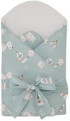 EKO Bebújós takaró pamutból kókusz kivehető betéttel és masnival Dogs Mint 75x75 cm (RO-15-DOGS)