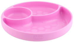  CHICCO Szilikon tányér, rózsaszín 12m+ (10216-10)