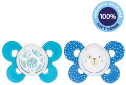  CHICCO Physio Comfort szilikon cumi 6-16 hónapos fiúknak - pöttyös/mackós 2 db (74933-21B)