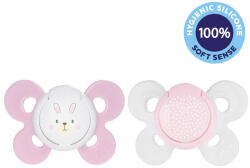  CHICCO Physio Comfort szilikon cumi 2-6m lány - nyuszi/pöttyök 2 db (74931-11B)