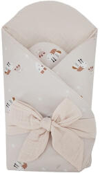 EKO Muszlin pólya kókusz kivehető betéttel Bees Muselin Beige 75x75 cm (RO-36-BEES-MUSELIN)