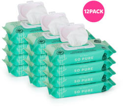  12x PETITE&MARS Nedves törlőkendő SO PURE bambusz, biológiailag lebomló, 56 db (305102)