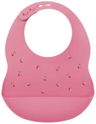  NATTOU szilikonos előke rózsaszín BPA-mentes kapcsolással (876407)