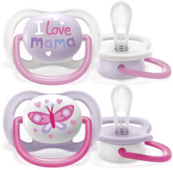 Philips SCF080/02 Ultra air játszócumi Text 0-6 hó lányos 2 db (949213)