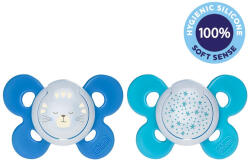  CHICCO Cumisüveg Physio Comfort szilikon éjszakai 16-36h fiú - macska/csillagok 2 db (74935-42A)