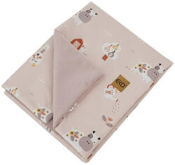  EKO Takaró pamutból VELVET béléssel My farma Powder pink 100x80 cm (PLE-52-MY-FARM)