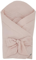 EKO Muszlin pólya kókusz kivehető betéttel és masnival Powder pink 75x75 cm (RO-34-POWDER-PINK)