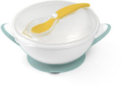  BABYONO Zárható tálka tapadókoronggal és kanállal 300 ml zöld/sárga (1063-04-BO)
