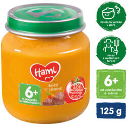  HAMI Sárgarépa, burgonya és marhahús (125 g) - hús-zöldség bébiétel (109906)