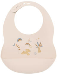  NATTOU szilikon előke csattal, BPA-mentes, bézs színben (876391)