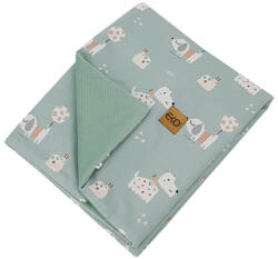  EKO Takaró pamutból VELVET Dogs Mint béléssel 100x80 cm (PLE-52-DOGS)