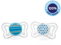  CHICCO Physio Light szilikon cumi 6-16 hónapos fiúknak - csíkos/csillagos 2 db (71033-21A)