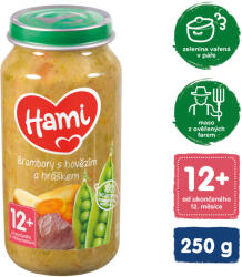  HAMI Burgonya marhahússal és borsóval (250 g) - hús-zöldségféléből készült kiegészítő étel (109939)