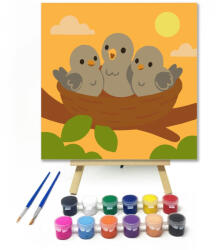  Cuki Madárfiókák a Fészekben - gyerek számfestő készlet