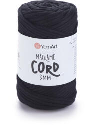  MACRAME CORD zsinór fonal, 3mm - Fekete - 750