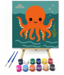  Vidám Polip a Tenger Mélyén - gyerek számfestő készlet
