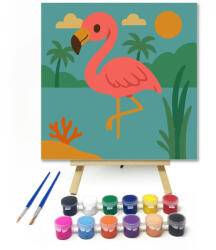  Rózsaszín Flamingó a Napsütésben - gyerek számfestő készlet
