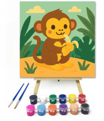  Vidám Majmóca Banánnal - gyerek számfestő készlet