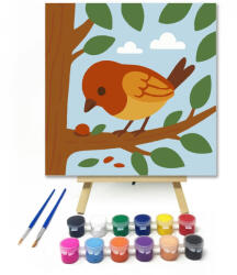 Számfestő Cuki Madárka az Ágon - gyerek számfestő készlet (crea6698)