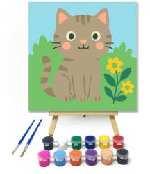  Aranyos Kiscica a Virágos Réten - gyerek számfestő készlet