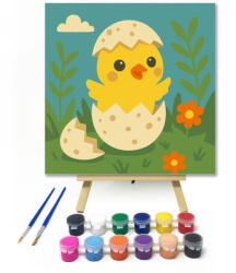  Vidám Kiscsibe a Tojásban - gyerek számfestő készlet