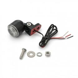  Stop spate LED „D-Tail | aluminiu negru | Ø30 mm | sticlă albă | prindere jos | omologat E