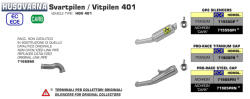 Arrow Exhaust Tobă finală ARROW GP2 pentru Husqvarna Svartpilen / Vitpilen 401 2018-2019, Oțel închis (Dark)