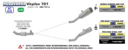 Arrow Exhaust Tobă finală ARROW Pro-Race pentru Husqvarna Vitpilen 701 2018-2019, Oțel închis (Dark)