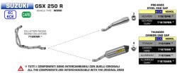 Arrow Exhaust Tobă finală ARROW Pro-Race pentru Suzuki GSX 250 R 2017-2020, Oțel închis (Dark)