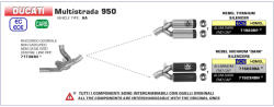 Arrow Exhaust Pereche de tobe finale ARROW Rebel pentru Ducati Multistrada 950 2019-2020, Oțel închis (Dark)