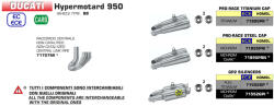 Arrow Exhaust Sistem complet de evacuare ARROW Pro-Race pentru Ducati Hypermotard 950 / 950 SP 2019-2024, Titan