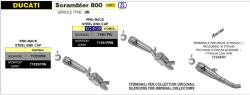 Arrow Exhaust Tobă finală ARROW Pro-Race pentru Ducati Scrambler 800 2021-2022, Oțel închis (Dark)