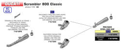 Arrow Exhaust Tobă finală ARROW Pro-Race pentru Ducati Scrambler 800 Classic 2017-2020, Oțel inoxidabil