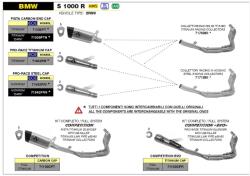 Arrow Exhaust Tobă finală ARROW Pro-Race pentru BMW S 1000 R 2021-2024, Oțel închis (Dark)