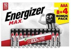 Energizer Elem mikro ENERGIZER "Max" AAA 8+4 darabos (EMAAAB8+4N) - nyomtassingyen