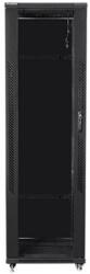 Lanberg FF01-6642-12B 19" 42U SZÉL: 600 MÉLY: 600 MAG: 2047 lapraszerelt üvegajtós fekete rack szekrény (FF01-6642-12B) - nyomtassingyen