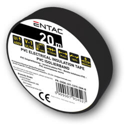 Avide Entac Szigetelőszalag 0.13x19mm Fekete 20m (EIT-1319-20M-B)