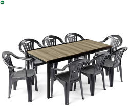 Keter Rowen Large 8+1 kerti bútor garnitúra szett kőris-grafit 260574_220594_8