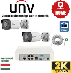  UNV 2 Kamerás 4MP IP kamerarendszer POE 8MP rögzítővel szereld magad csomagban