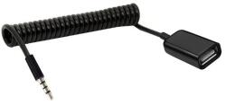 Gigapack audió adapter kábel, usb aljzat - 3.5mm jack, otg, spirálkábel, fekete (GP-162453)