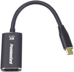 PremiumCord USB 3.0 Type C DisplayPort 1.4 Átalakító Fekete 15cm ku31dp10 (ku31dp10)