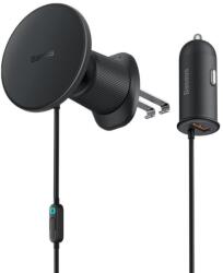 Baseus CW01 mágneses autós telefontartó szellőzőnyílásba USB-A autós töltővel, 15W + 25W (fekete) (INN-047021-22127)