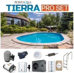 Pontaqua TIERRA PRO BLUE POOL süllyesztett ovális medence szett 700 x 300 x 150 cm (TPP_207)