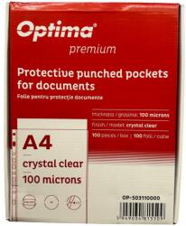 Optima Premium védőfólia A4-es dokumentumokhoz, 100 mikron, 100 fólia/doboz, Kristály (OP-503110000)