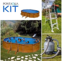 Pontaqua KIT WOOD fémfalas családi medence szett 500 x 300 x 120 cm (FFA_866) - kontaktor