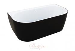 M-Acryl New Velvet különleges matt fekete akril kád 160x85 +ELŐLAP (matt fekete) +LÁB/ Króm click-clack (12582)